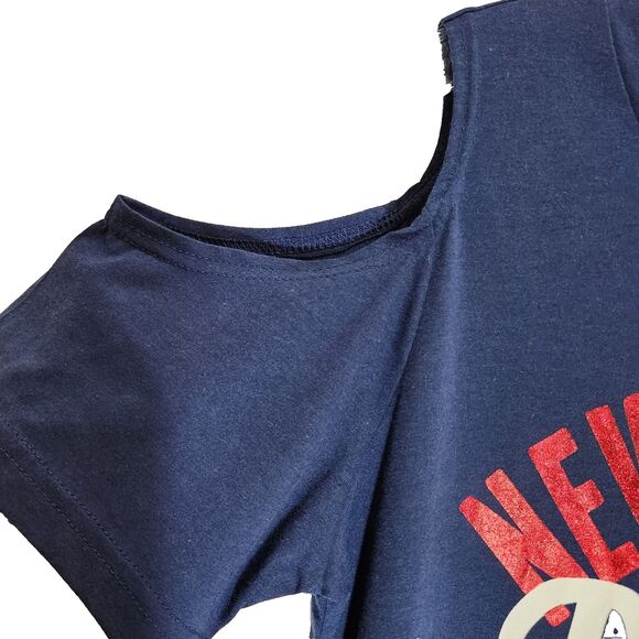 New England Patriots Mini-Dress Womens Size L Cold Shoulder NFL Gameday Tailgate - Picture 2 of 9